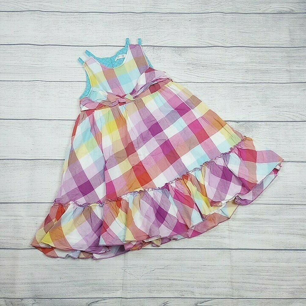5 Deux Par Deux Colorful Check Tank Dress